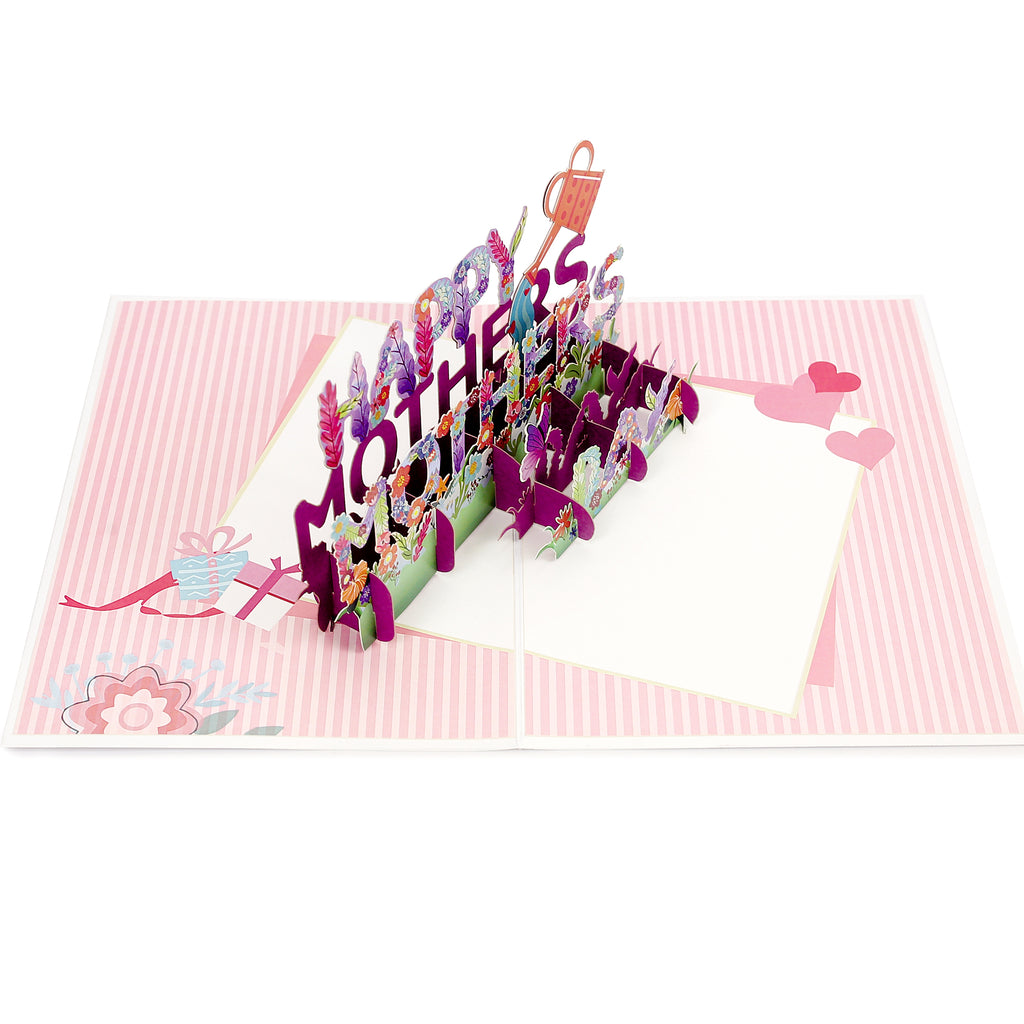 Happy Mothers Day Floral Letters Pop Up Card Uk