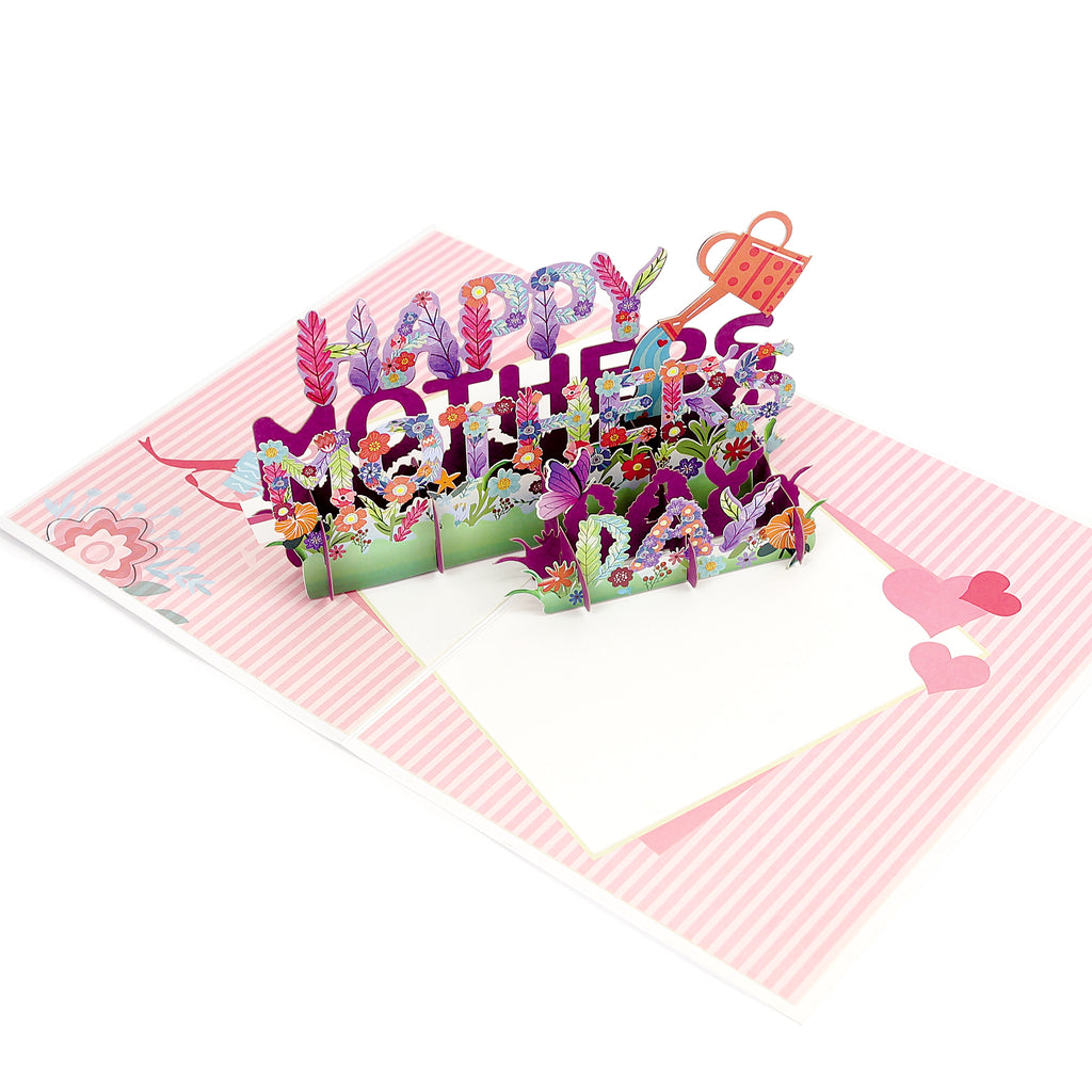 Happy Mothers Day Floral Letters Pop Up Card Uk