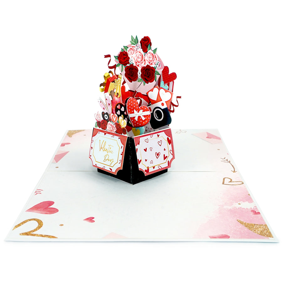 Valentine Box Of Goodies Pop-Up Card