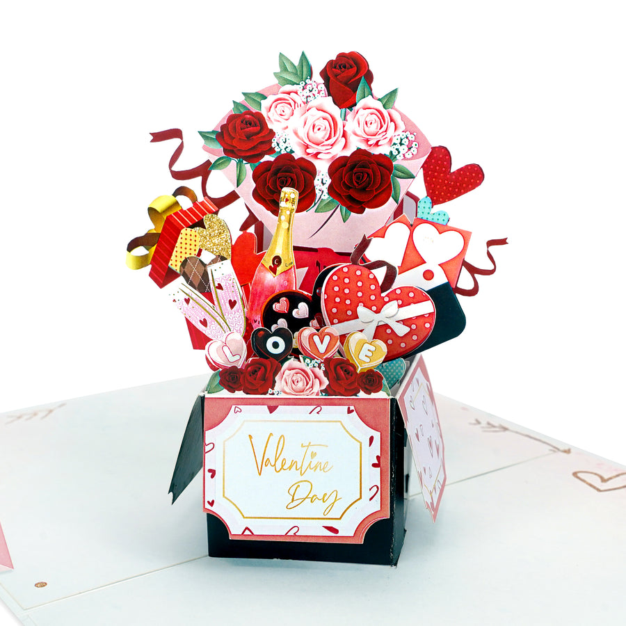 Valentine Box Of Goodies Pop-Up Card