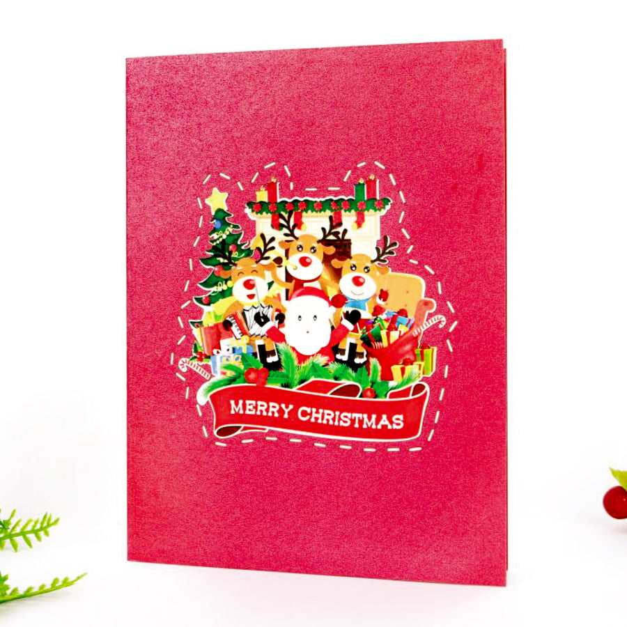 Santa Wishes a Merry Christmas Pop-Up Christmas Card