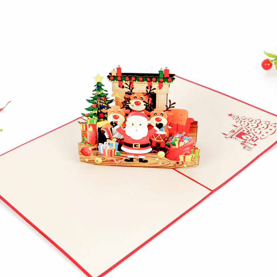 Santa Wishes a Merry Christmas Pop-Up Christmas Card