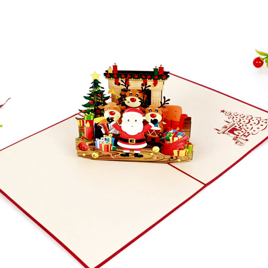 Santa Wishes a Merry Christmas Pop-Up Christmas Card