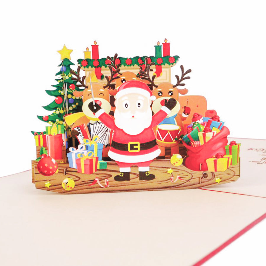 Santa Wishes a Merry Christmas Pop-Up Christmas Card