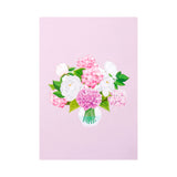 Pink Hydrangea Vase Pop-Up Card