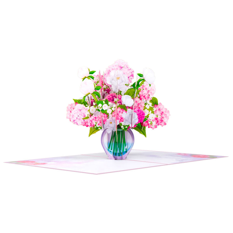 Pink Hydrangea Vase Pop-Up Card