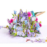 Mixed Flowers and Hummingbird Pop-Up Card
