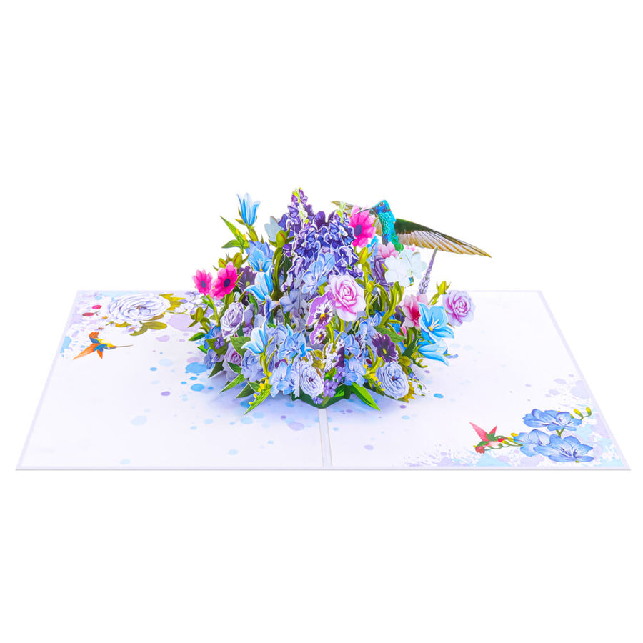 Mixed Flowers and Hummingbird Pop-Up Card