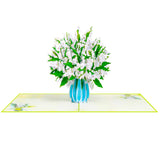 Lily of the Valley Vase Pop-Up Card