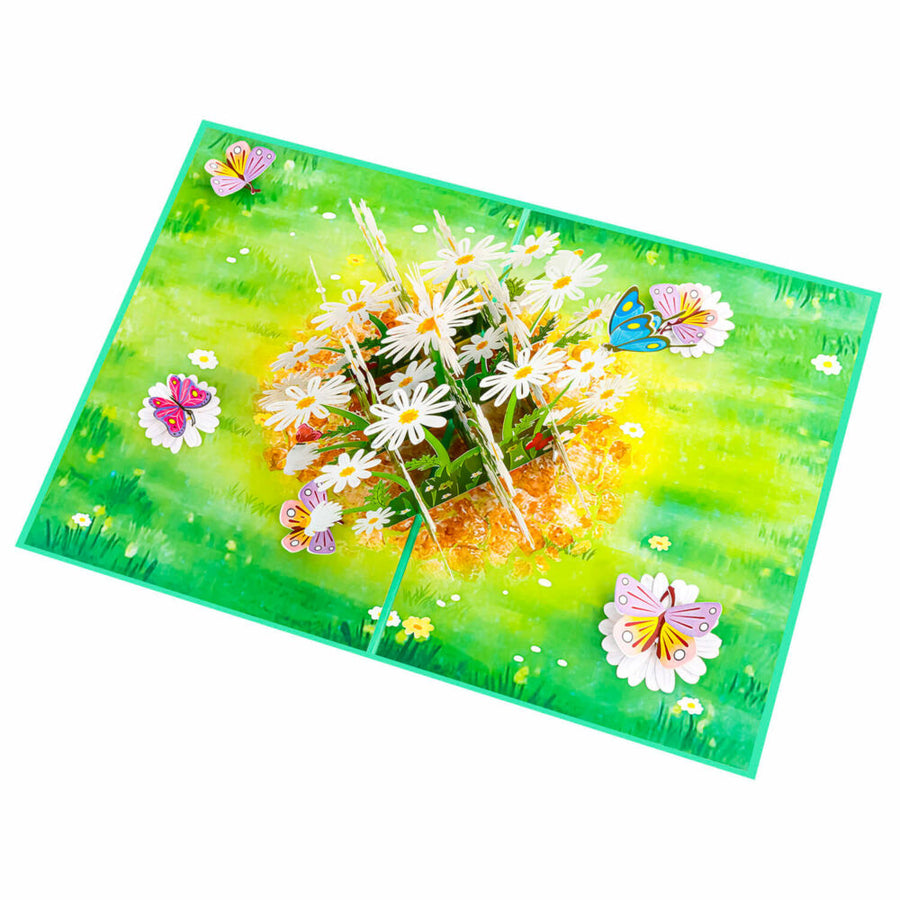 Daisy And Butterflies Pop-Up Card