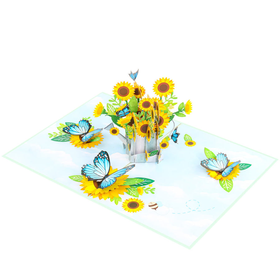 Watering Can Sunflower Bouquet Pop-Up Card