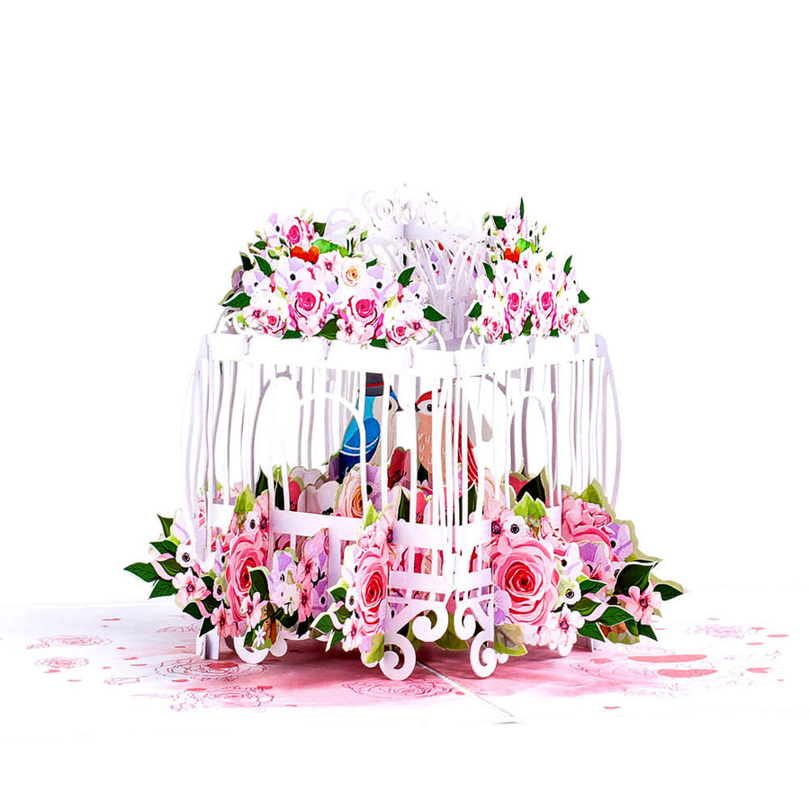 The Love Birds Bird cage Pop-Up Card