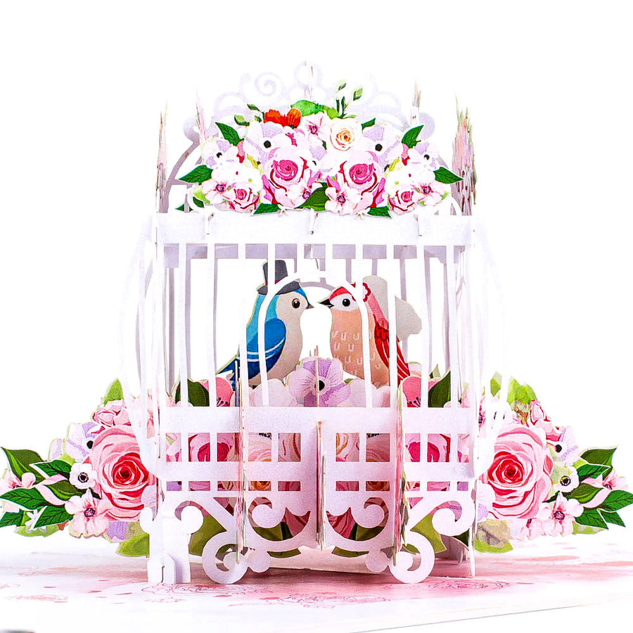 The Love Birds Bird cage Pop-Up Card