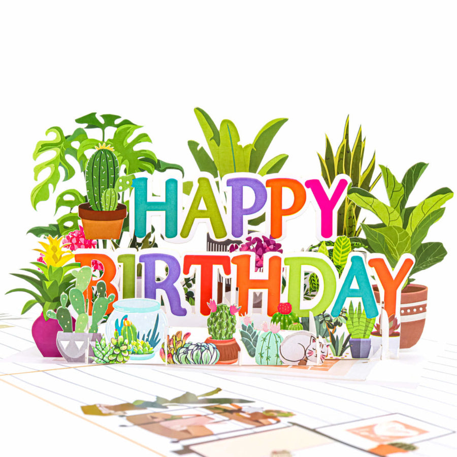 Happy Birthday Plants Pop-Up Card