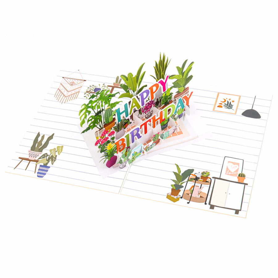 Happy Birthday Plants Pop-Up Card