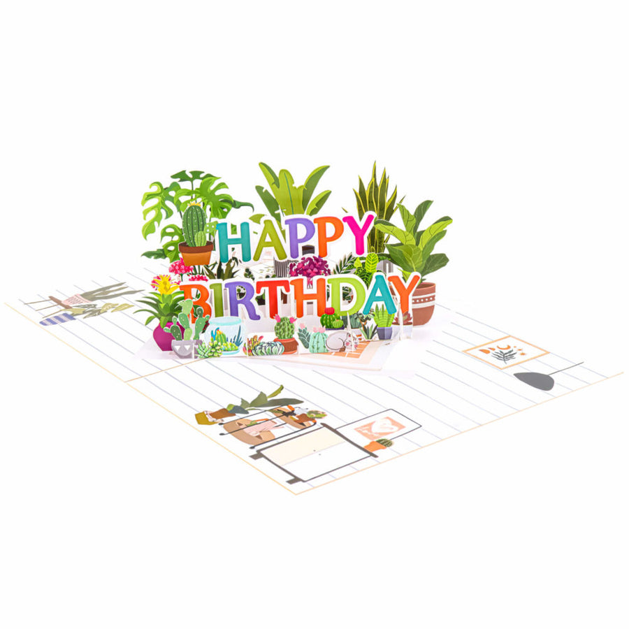 Happy Birthday Plants Pop-Up Card