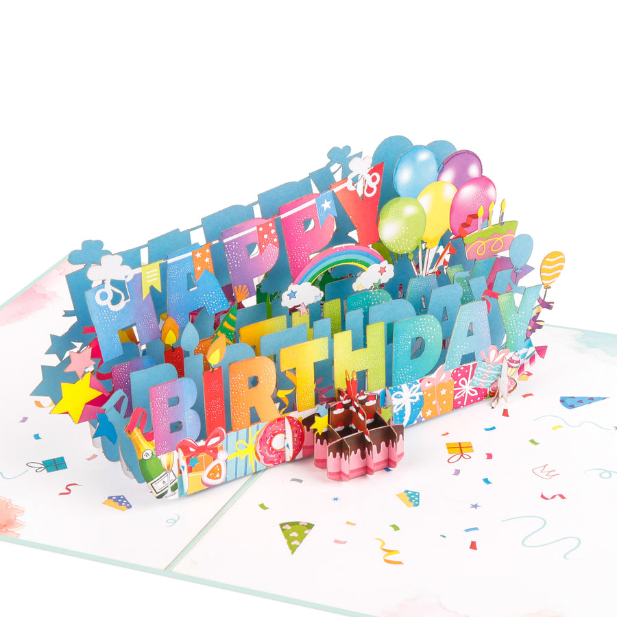 Colourful Happy Birthday Pop-Up Card