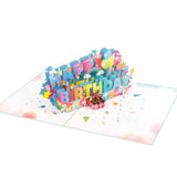 Colourful Happy Birthday Pop-Up Card