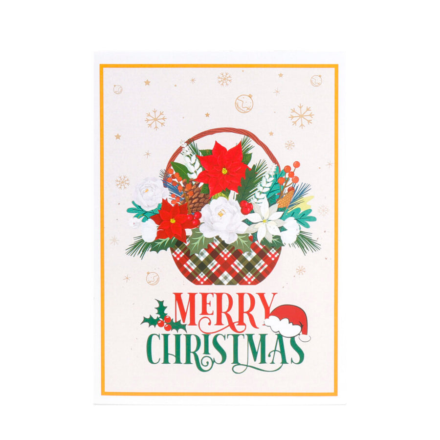 Christmas Flower Basket Pop-Up Card