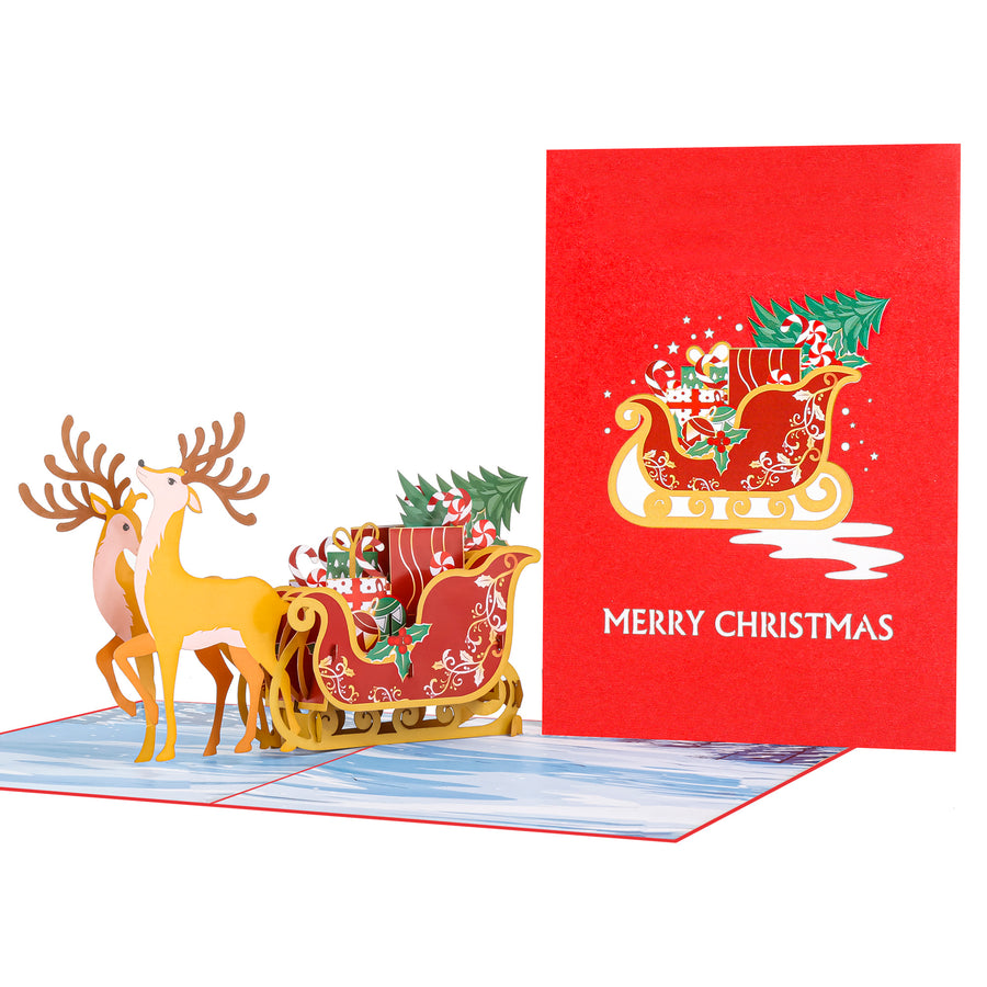 Santa Sleigh Pop-Up Card – CardPop.co.uk