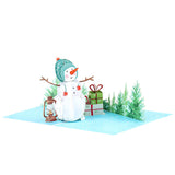 Snowman With Presents Pop-Up Card