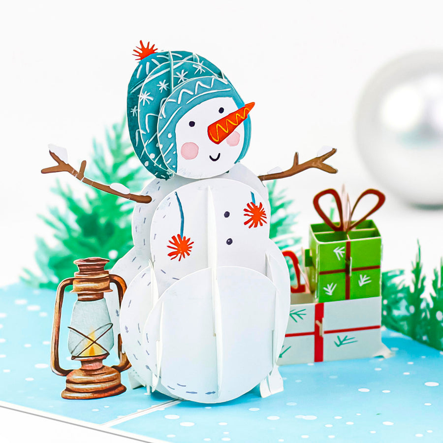 Snowman With Presents Pop-Up Card