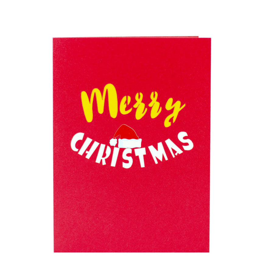 Merry Christmas Text Pop-Up Card