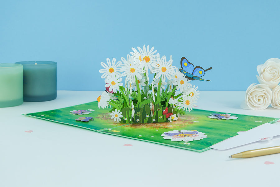 Daisy And Butterflies Pop-Up Card