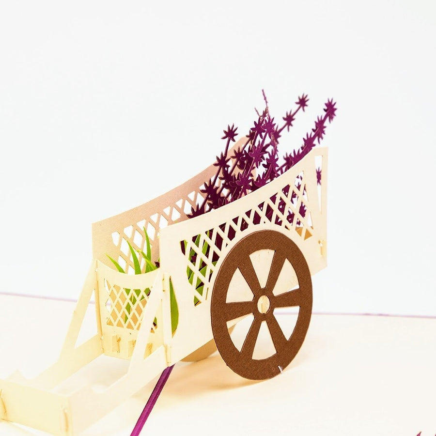Purple Lavender Flower Cart Popup Card