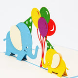 Elephant Birthday Party Pop Up Card