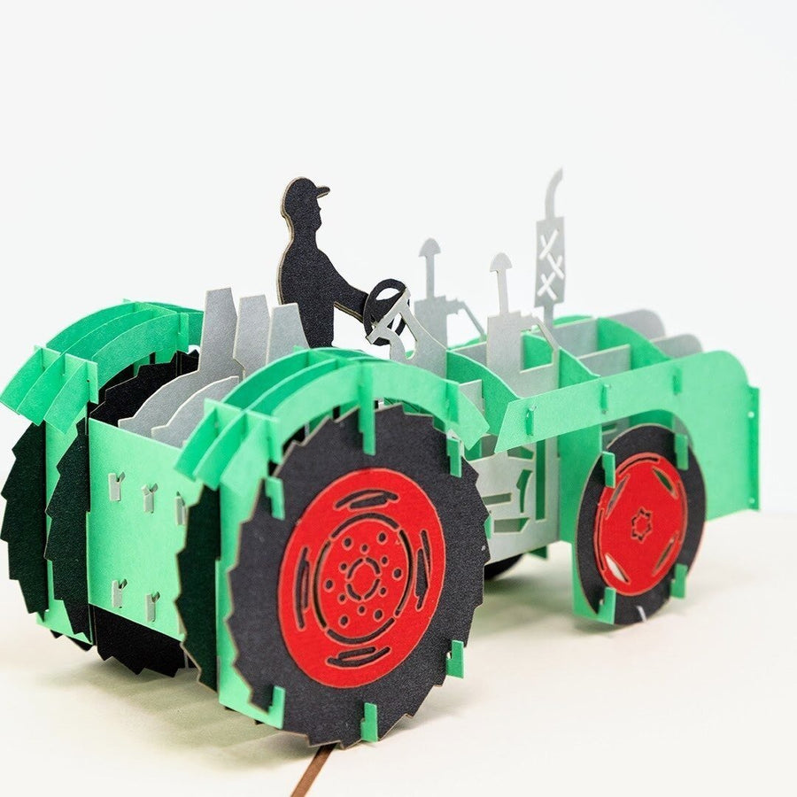 Farm Tractor In Green Popup Card