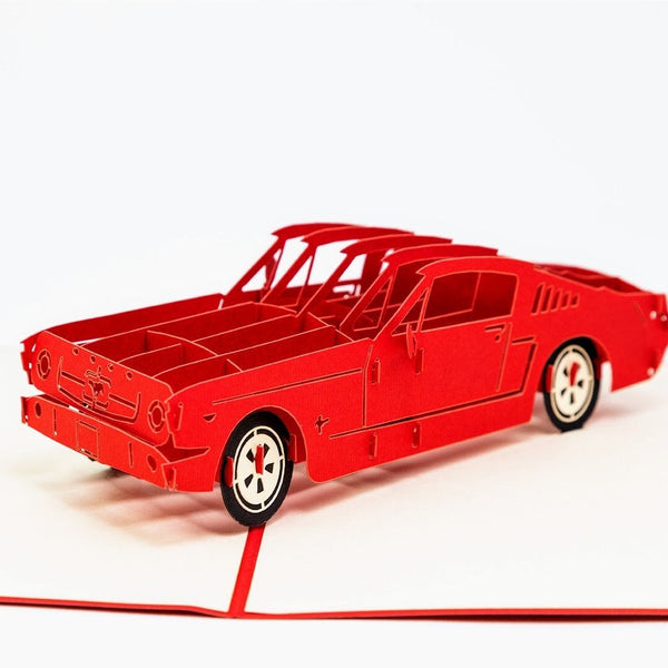 Classic Red Sports Car Pop-Up Card