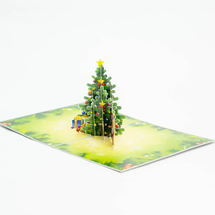Santa Decorating the Christmas Tree 3D Pop-Up Card UK