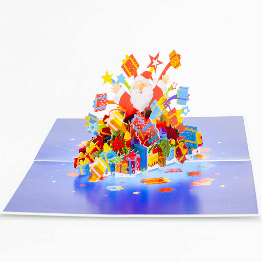 Santa with Presents 3D Pop-Up Card UK