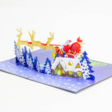 Santa in his Sleigh 3D Pop-Up Card UK