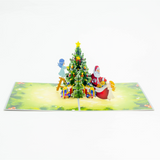 Santa Decorating the Christmas Tree 3D Pop-Up Card UK