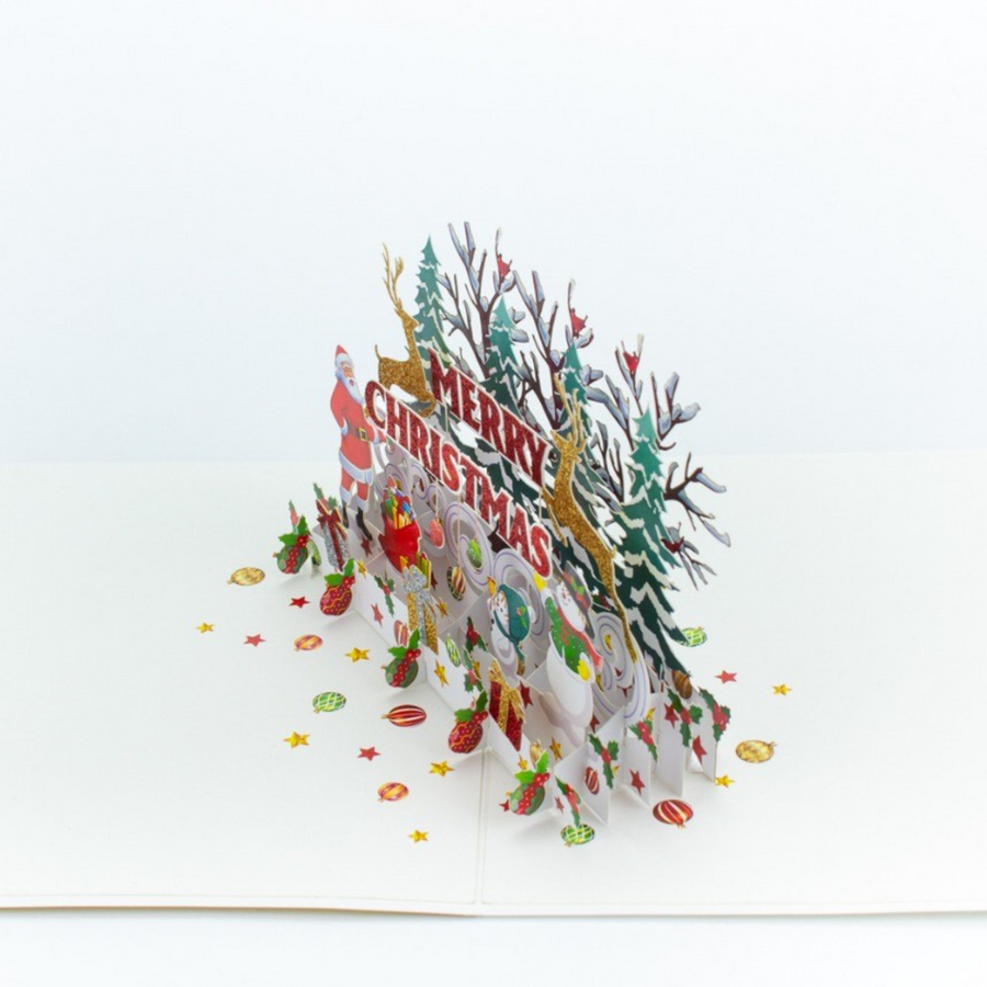 Merry Christmas 3D Pop-Up Card UK