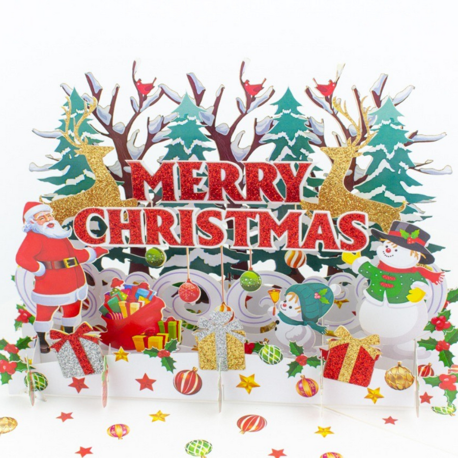 Merry Christmas 3D Pop-Up Card UK