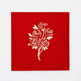 Red Rose Bouquet Flower Popup Card