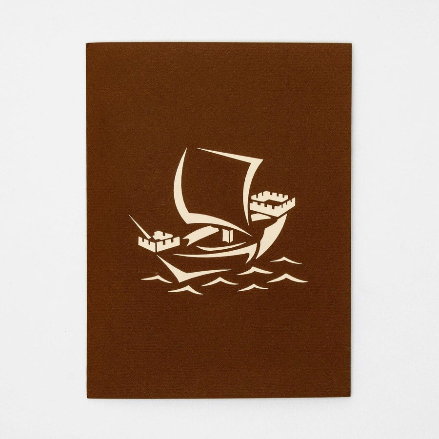 Medieval Ship Popup Card