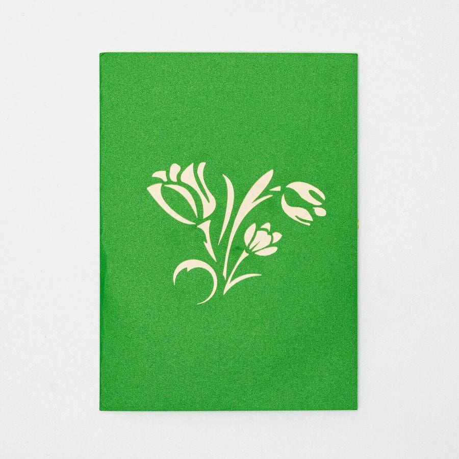 Red Tulip Flower Bouquet Popup Card