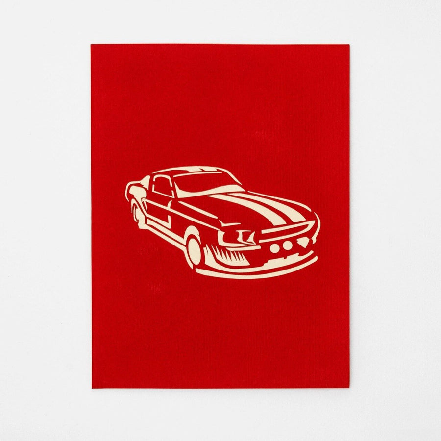Classic Red Sports Car Popup Card