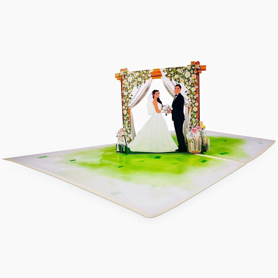 Married Couple At The Wedding Altar 3D Pop Up Card