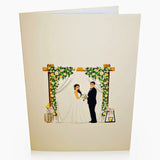 Married Couple At The Wedding Altar 3D Pop Up Card