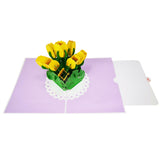 Yellow Tulip Flower 3D Pop Up Card UK