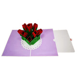 Red Tulip Flower 3D Pop Up Card UK