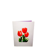Red Tulip Flower 3D Pop Up Card UK