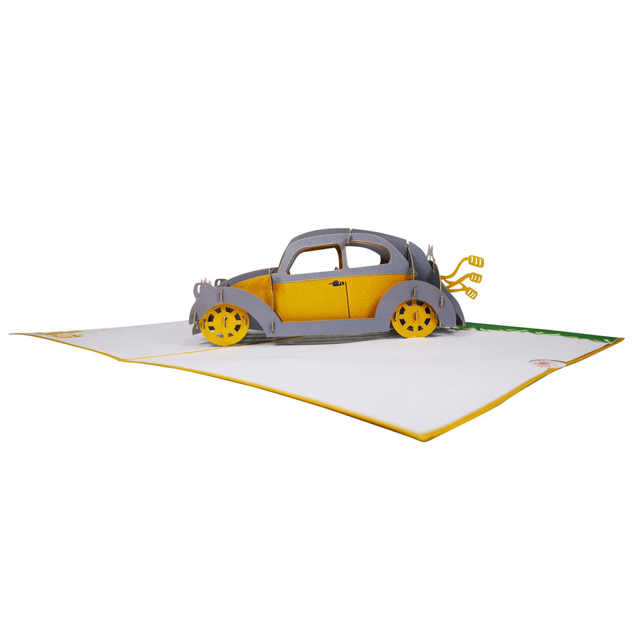 Just Married Wedding Car 3D Pop Up Card UK