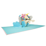Unicorn Flying in the Clouds 3D Pop Up Card UK