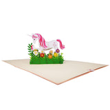 Unicorn in Daisy Field 3D Pop Up Card UK